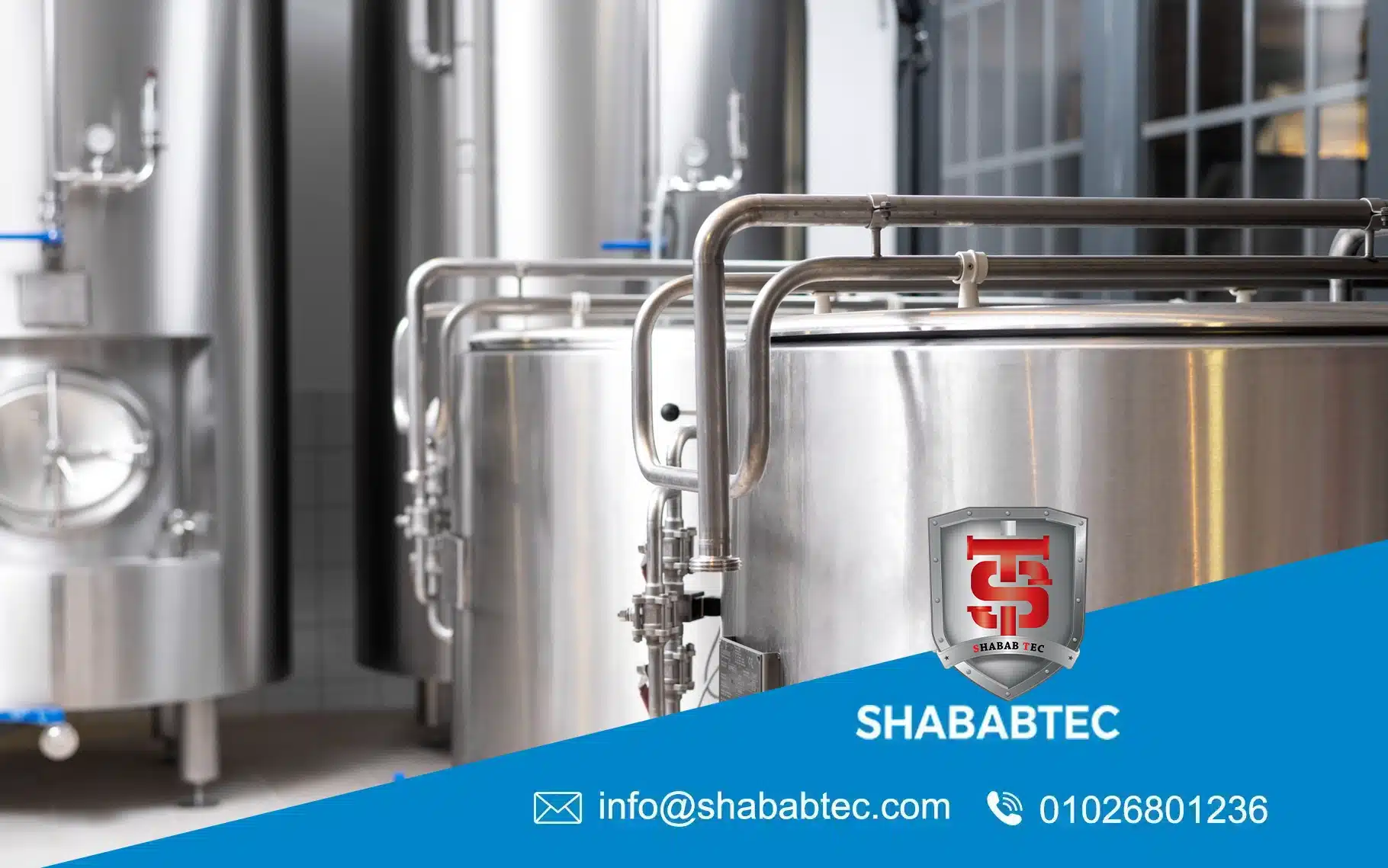 Stainless steel mixing tank with motor agitator