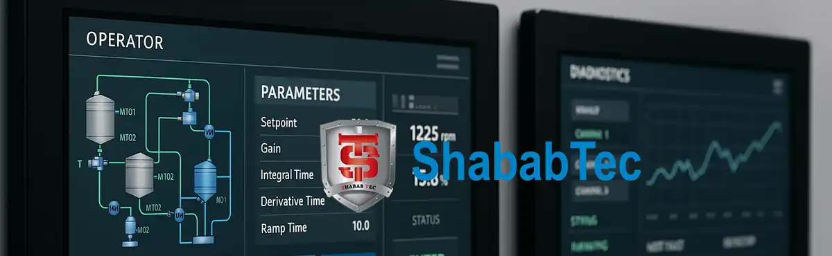 ShababTec RO PLC and HMI Control System PLC and HMI control interface for industrial water treatment and RO systems